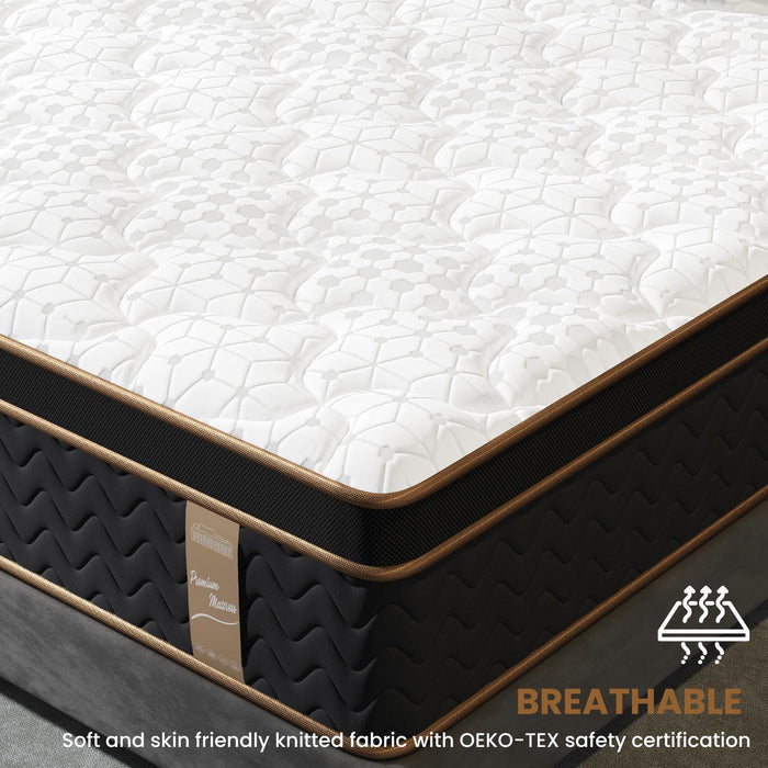 Plush Hybrid Mattresses With Gel Memory Foam, Individual Pocket Spring Motion Isolation Edge Support