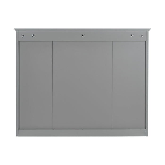 Wall Mounted Medicine Cabinet With Mirror, Storage Cabinet Featuring 6 Open Shelves And Adjustable Interior