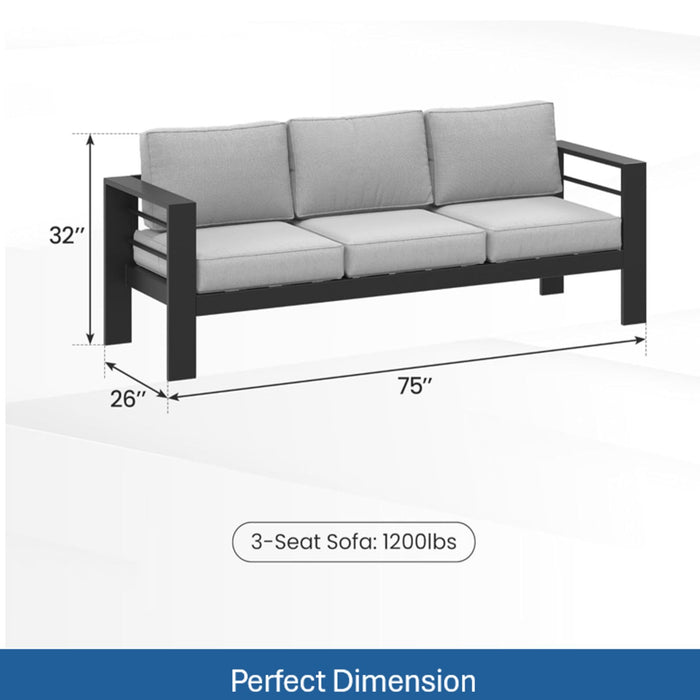 Outdoor Patio Set, All-Weather With Thick Cushions