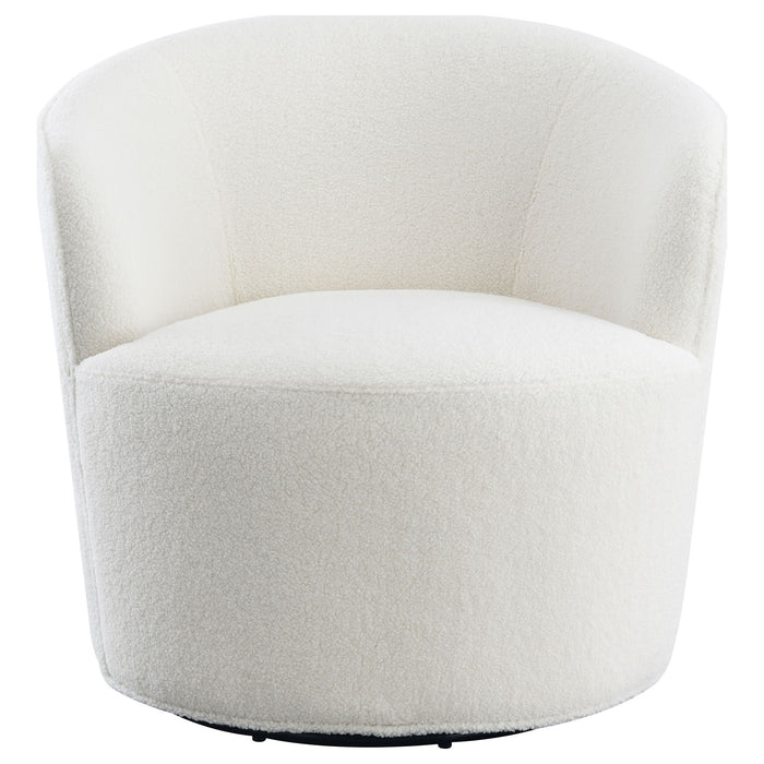 Tempest - Upholstered Barrel Back Swivel Chair - White