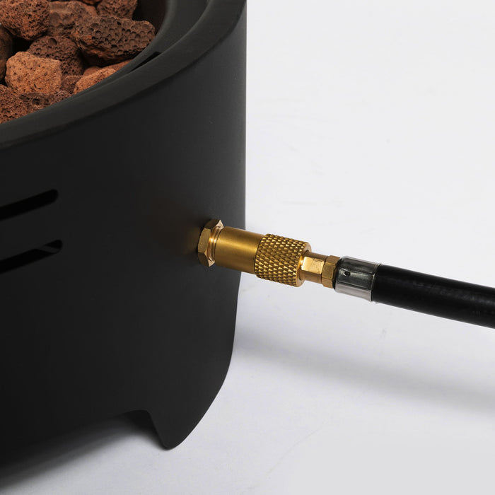 15" Propane Tabletop Gas Fire, 40000 Btu Round Steel Fire Pit For Outdoor Living Room Garden Balcony - Black