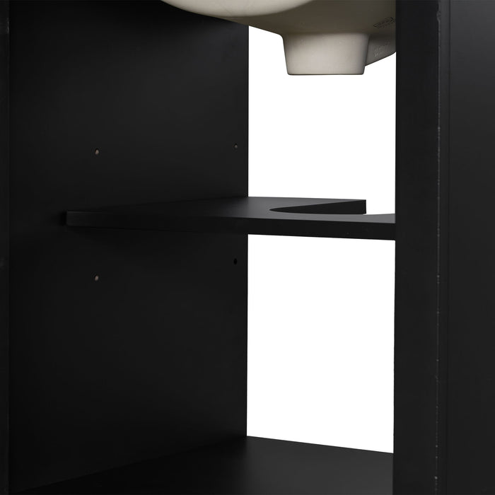 Bathroom Vanity With Sink, Soft Close Door, Adjustable U-Shaped Shelf