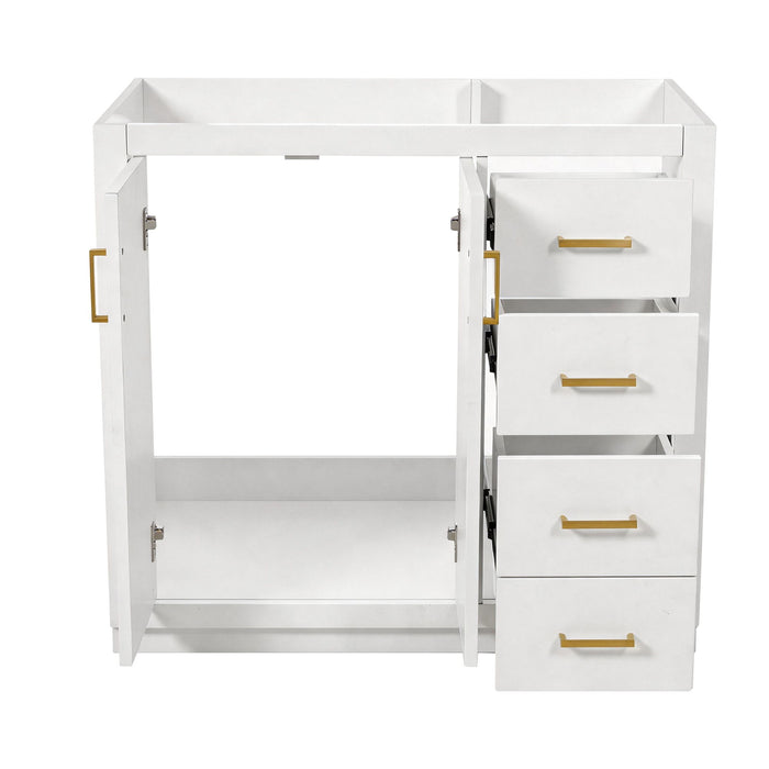 Retro Style Bathroom Vanity, 3 Drawers & Soft Closing Doors