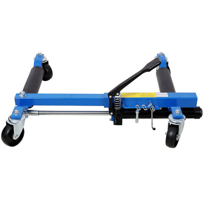 Hydraulic Car Wheel Dolly (Set of 2) With Foot Pedal Lift, 1, 500Lbs Capacity - Black / Blue
