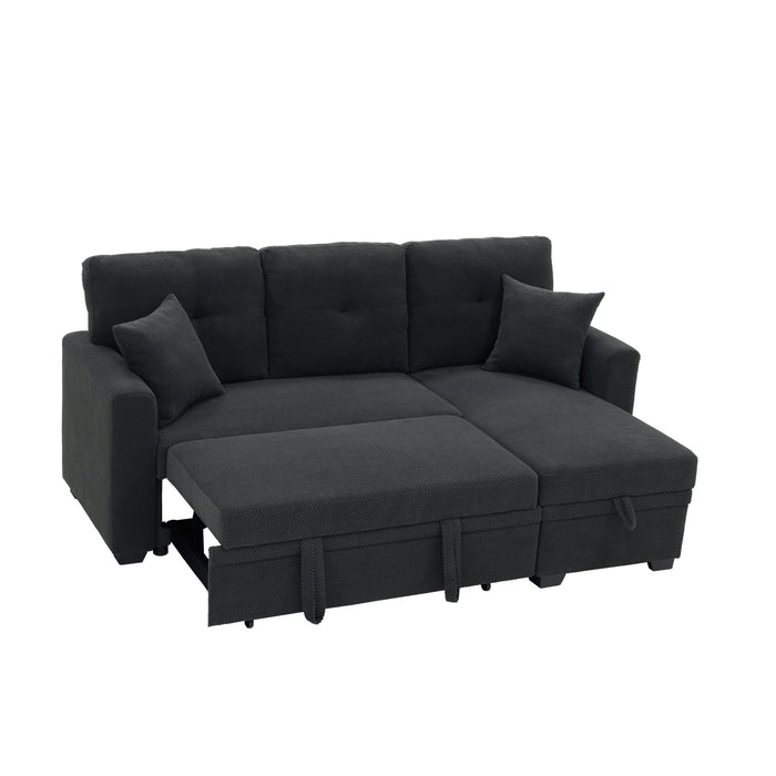 Sleeper Sectional With Pull Out Bed, Reversible Chaise