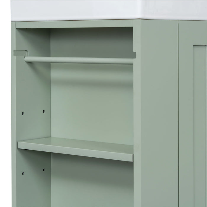 Modern Bathroom Vanity With Sink, Storage Cabinet, Drawer & Side Shelf