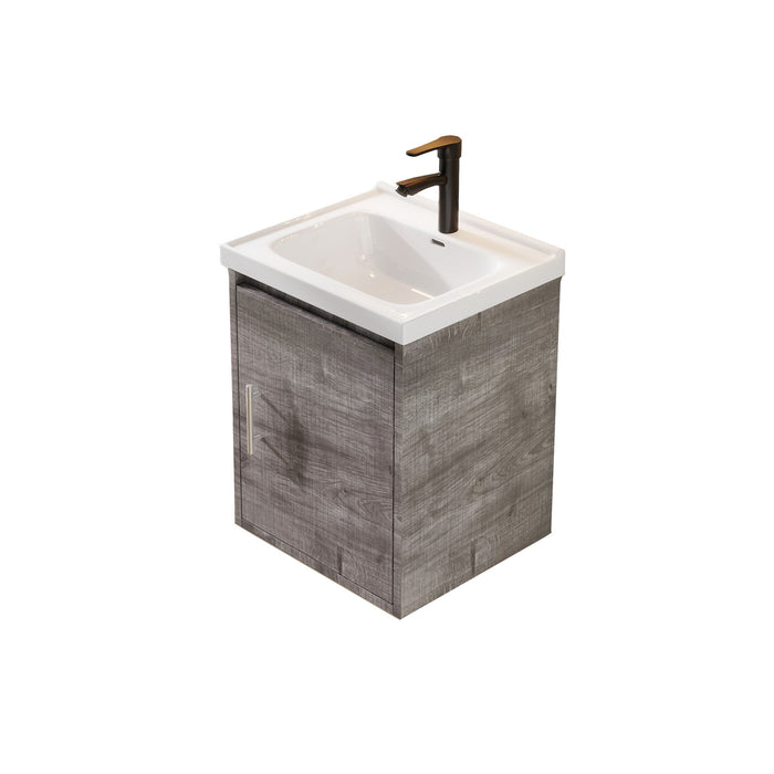 Floating Bathroom Vanity Combo, Wall Mounted Cabinet With Sink & Soft Close Doors For Small Bathrooms