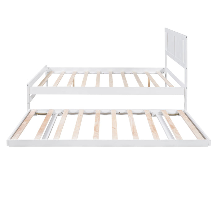 Platform Bed With Adjustable Trundle