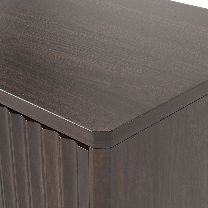 Tilt Out Trash Can Cabinet With Wave Textured Drawer & Pull Out Bin