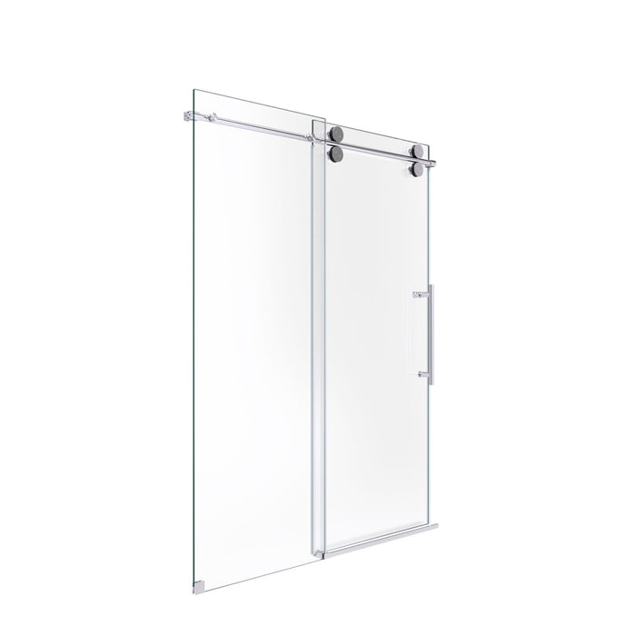 Frameless Single Sliding Shower Door With Clear Tempered Glass