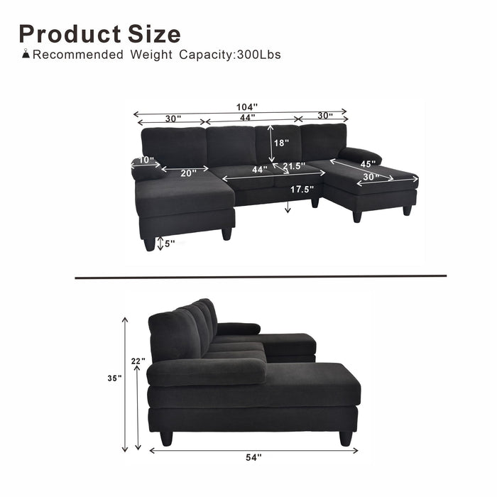 U-Shaped Sofa With Dual Chaise