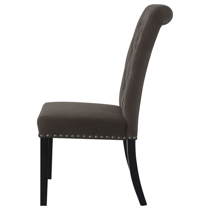 Side Chairs With Tufting Nailhead Trim (Set of 2) - Brown