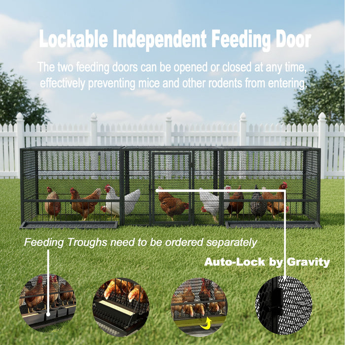 Thickened Chicken Coop For Outdoor - Black / Silver