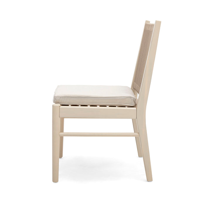 Cordoba - Dining Chair (Set of 2) With Acacia Wood Frame And Water Repellent Fabric - Beige / Yellow