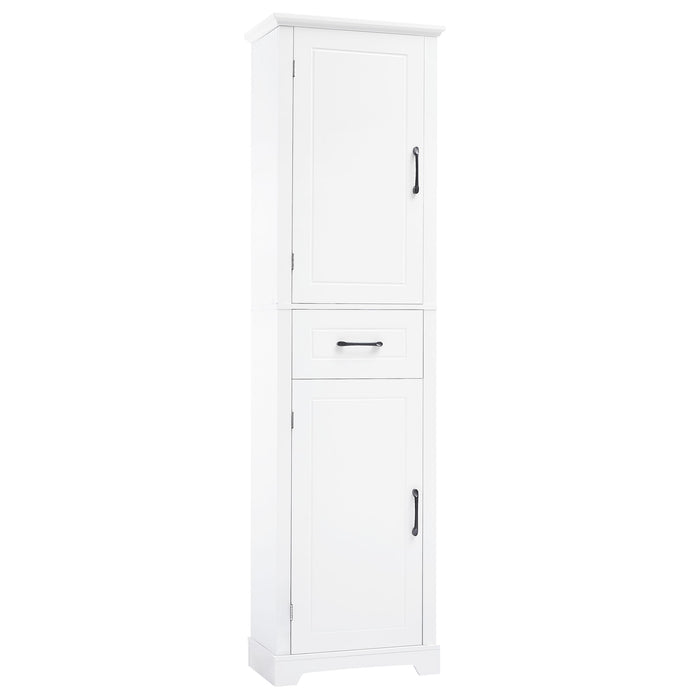Tall Freestanding Bathroom Storage Cabinet With 2 Doors And Adjustable Shelves
