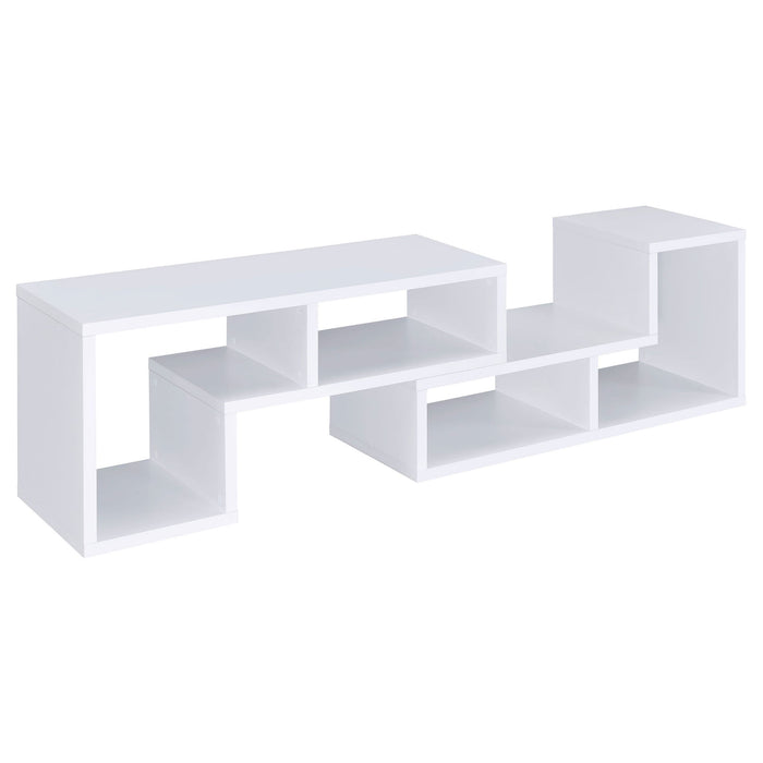 Convertable L-Shaped Bookcase With Open Shelves - White