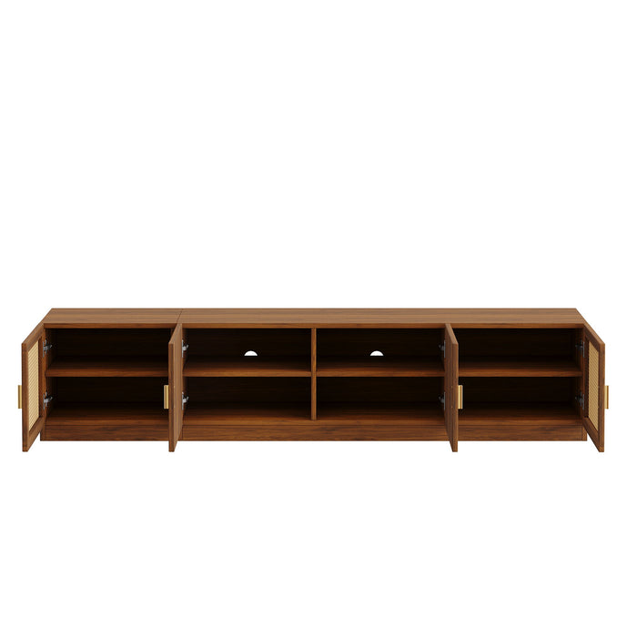 78" TV Stand For TVs Up To 85", Media Console, Adjustable Shelves - Walnut