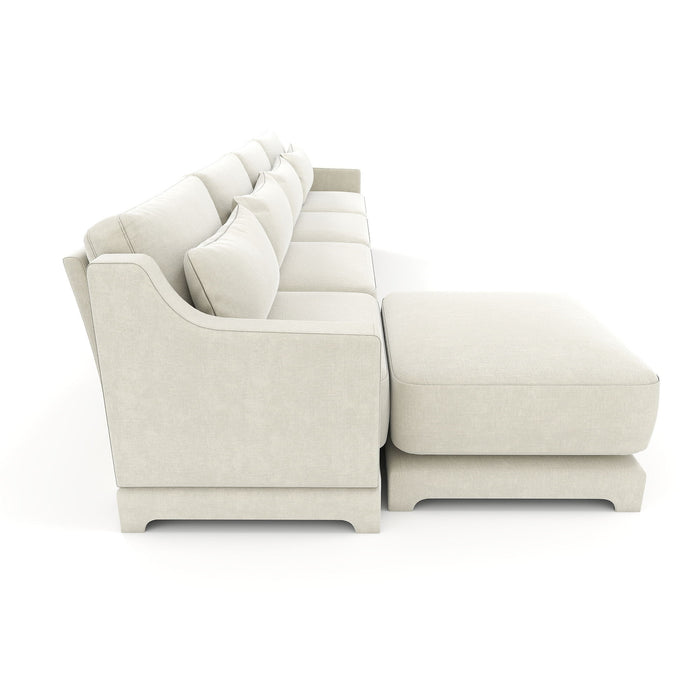 Stylish Sofa With Ottoman And Lumbar Pillows, Ergonomic Design
