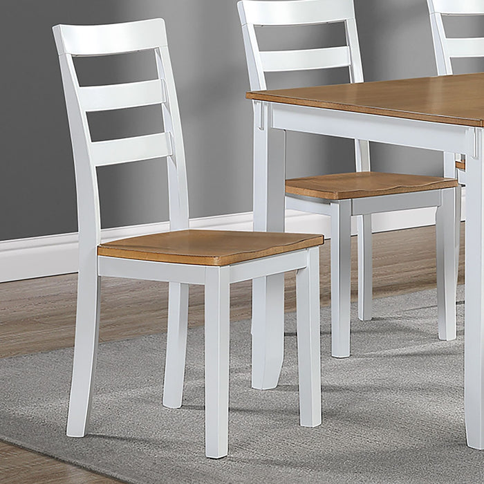 6 Piece Dining Set Table With 4 Side Chairs And Bench - Light Brown / White