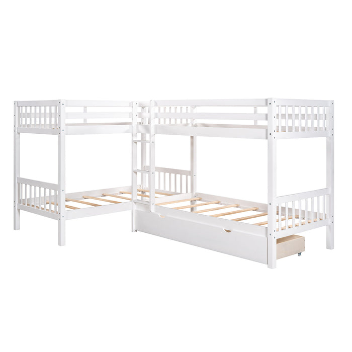 L Shaped Bunk Bed With Drawers