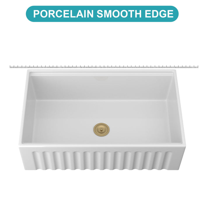 Workstation, Single Bowl Apron Front Kitchen Sink - White