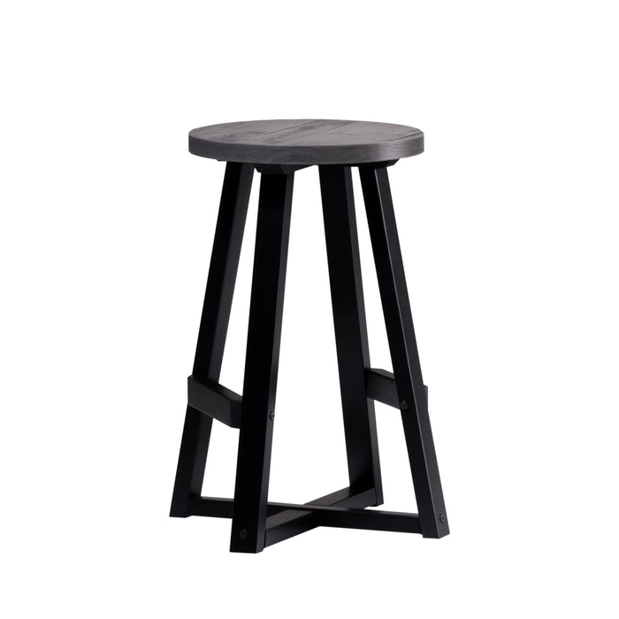 Rustic Distressed Round Dining Stool