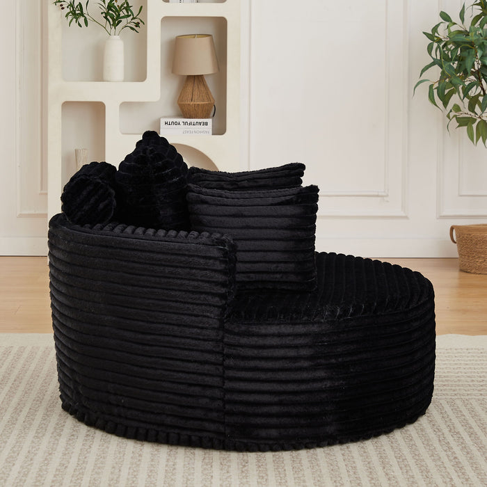 Modern Single Sofa With Backrest Pillow For Living Room