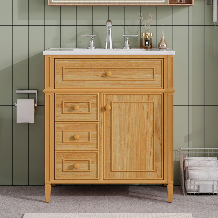 Bathroom Vanity With Flip Out Drawer, 2 Soft-Close Drawers