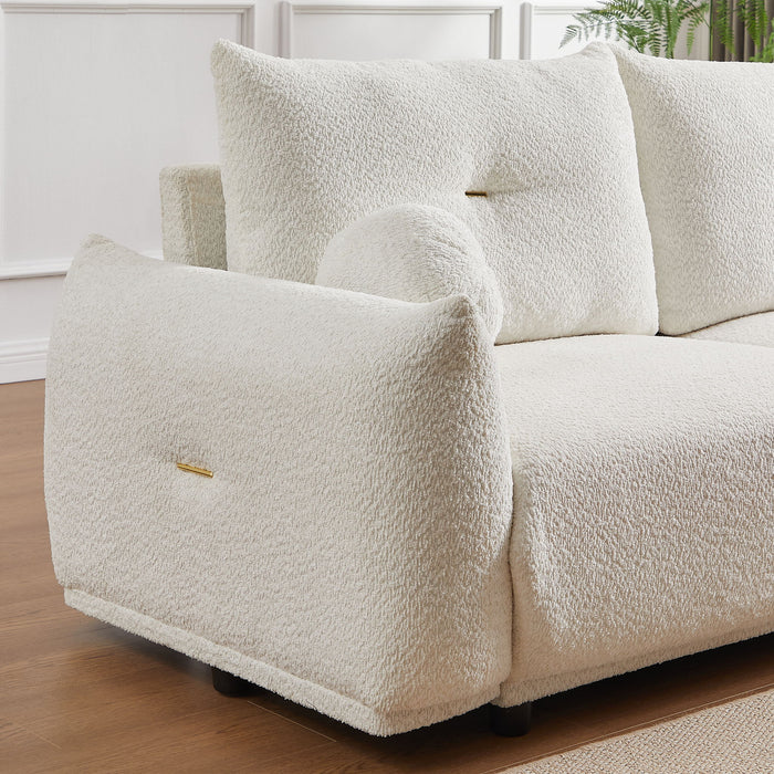 2 Seater Cushion Sofa With 2 Cushions And 2 Ball Pillows