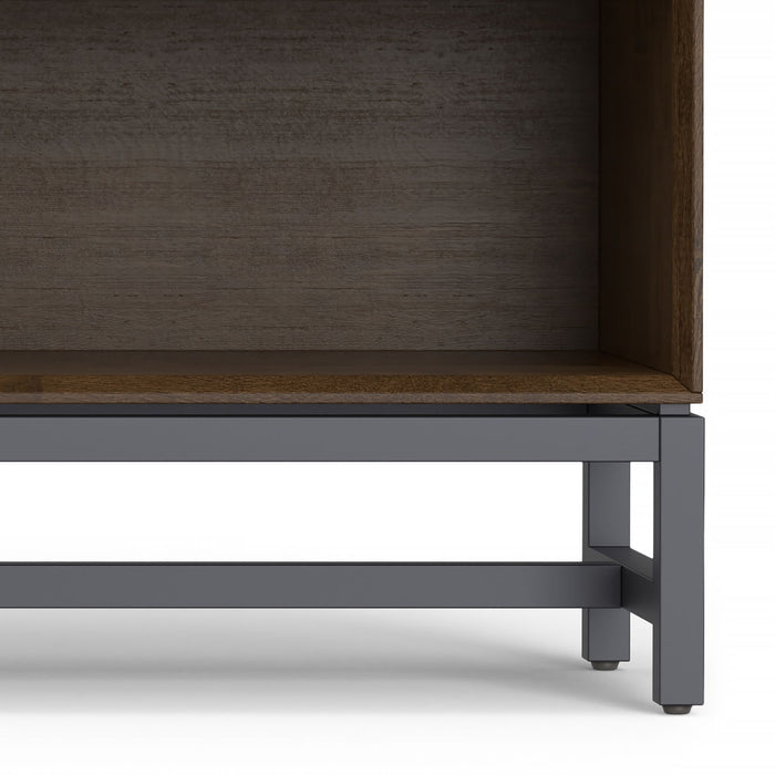 Banting - Low Wide Bookcase - Walnut Brown