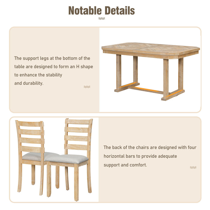 6 Piece Dining Table Set With Ergonomic Seating