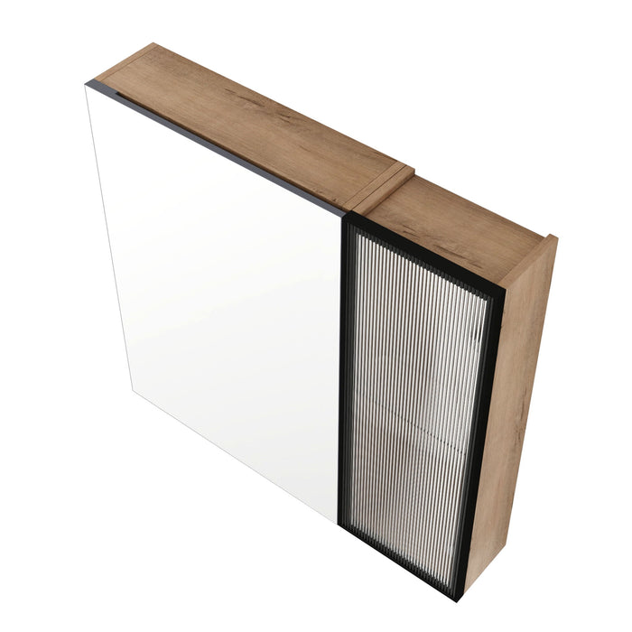 Wall Mounted Bathroom Cabinet & Adjustable Shelves - Imitative Oak