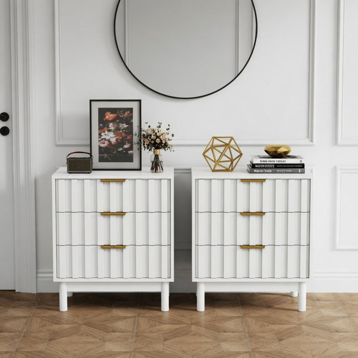 Fluted 3 Drawer Dresser