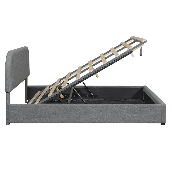 Upholstered Platform Bed With Hydraulic Storage System