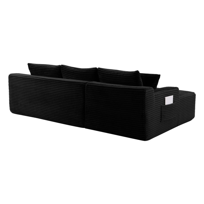 Cloud Modular Sectional Sofa Couch With L-Shape Chaise, Upholstered Couches For Living Room - Black