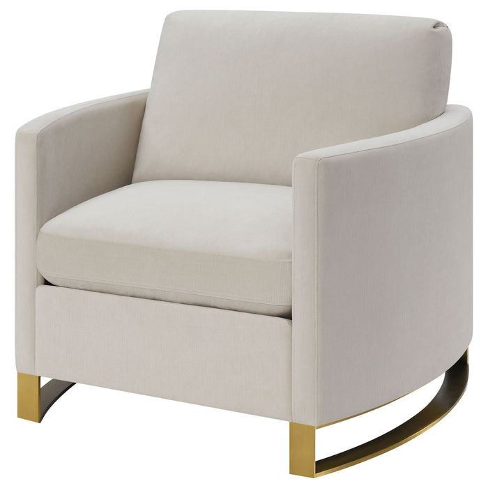 Rufo - Upholstered Curved Track Arm Chair - Beige