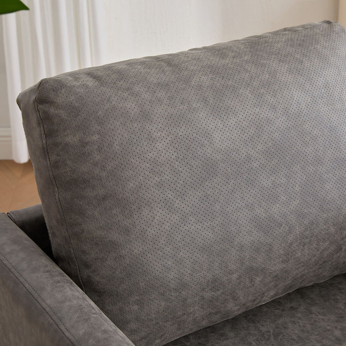 Modern Upholstered Square Swivel Accent Chair With 360 Degree Rotation