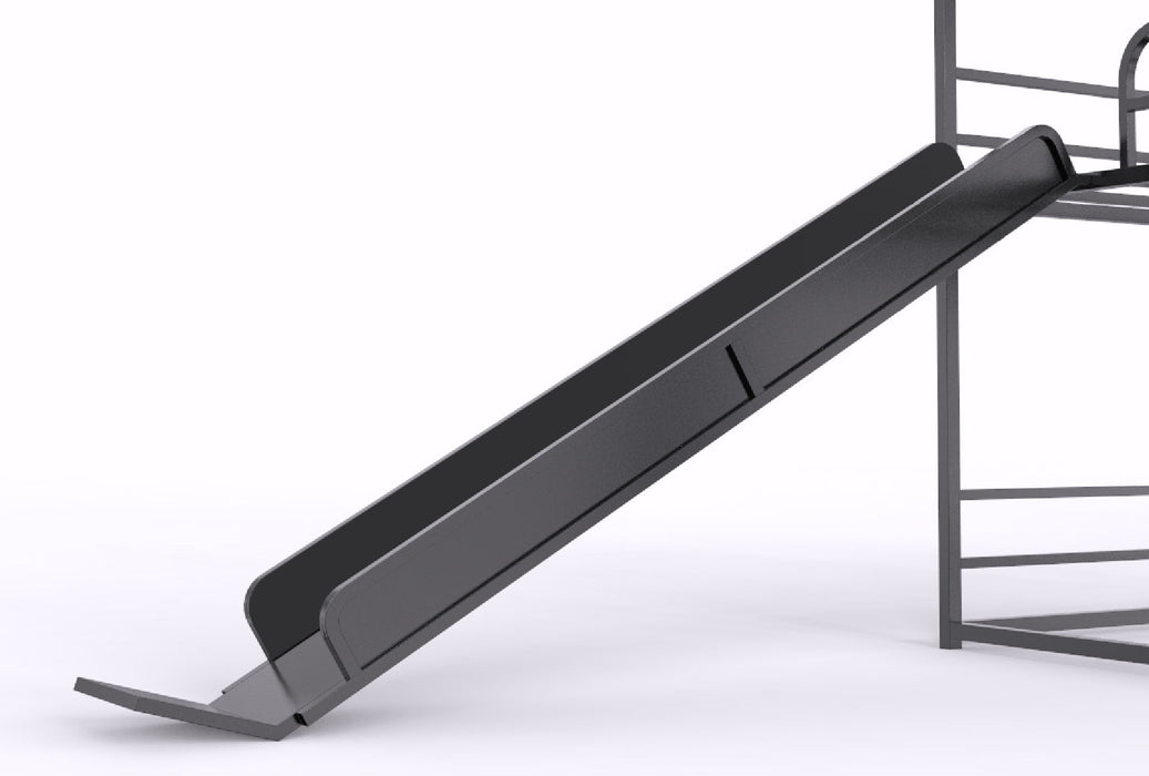 Twin Size House Loft Bed With Slide And Ladder - Black