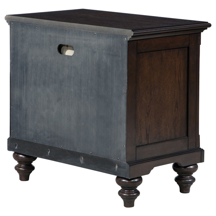 Berwick - 1 Drawer Nightstand With Open Cubby - Dark Oak