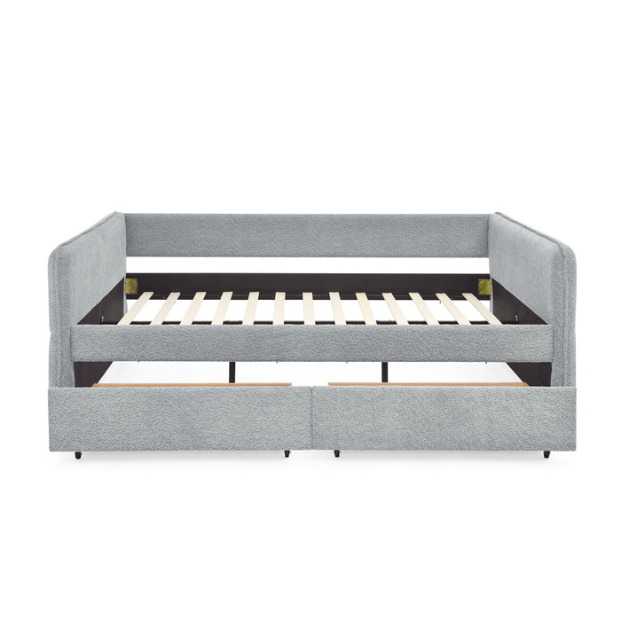 Upholstered Daybed & 2 Drawers