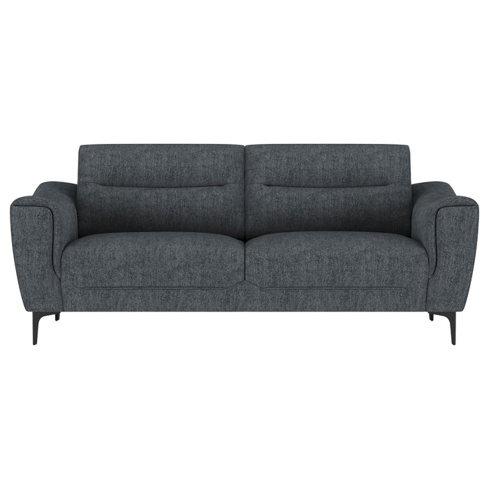 Oberle - 2 Piece Upholstered Sofa Set With Pocket Coil Seating - Charcoal