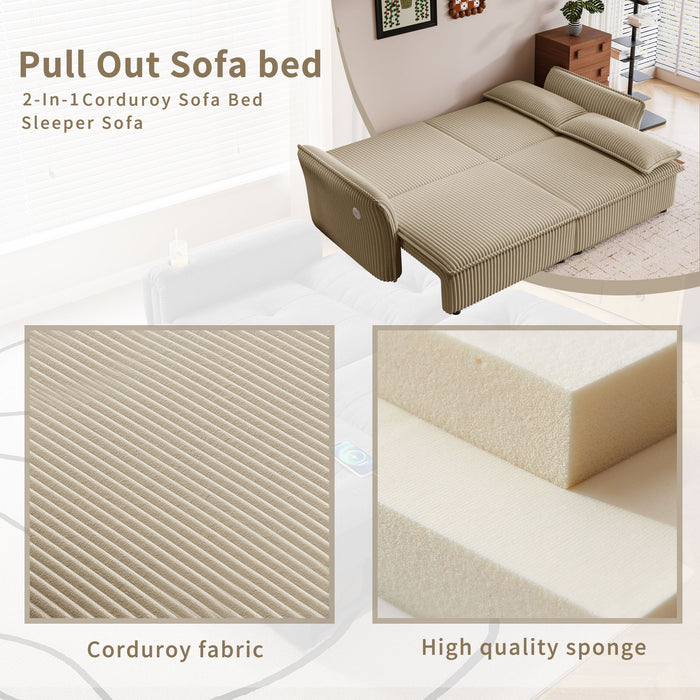 2 In 1 Convertible Sofa Bed, Multi Functional Living Room Furniture
