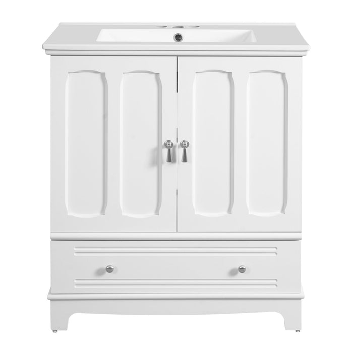 Bathroom Vanity With Sink, Cabinet With Adjustable Shelf And Drawer Divider