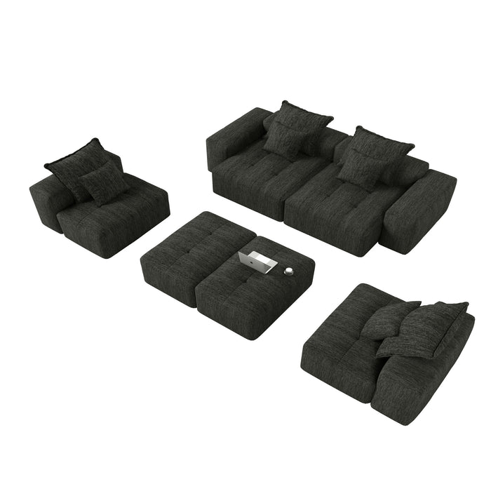 Modern Oversized Diy Combination, Modular Sectional Sofa With Pillows