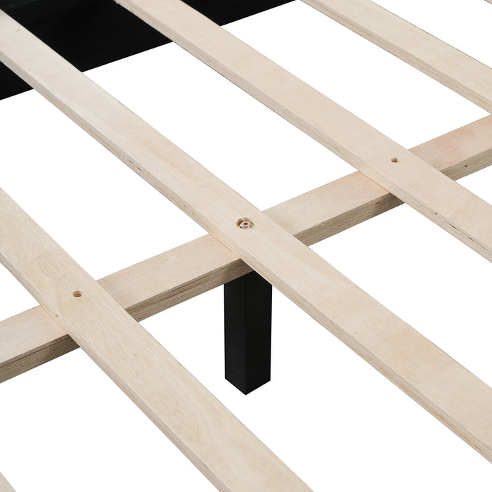 Modern Upholstered Platform Bed Frame With Built-In Reading Lights