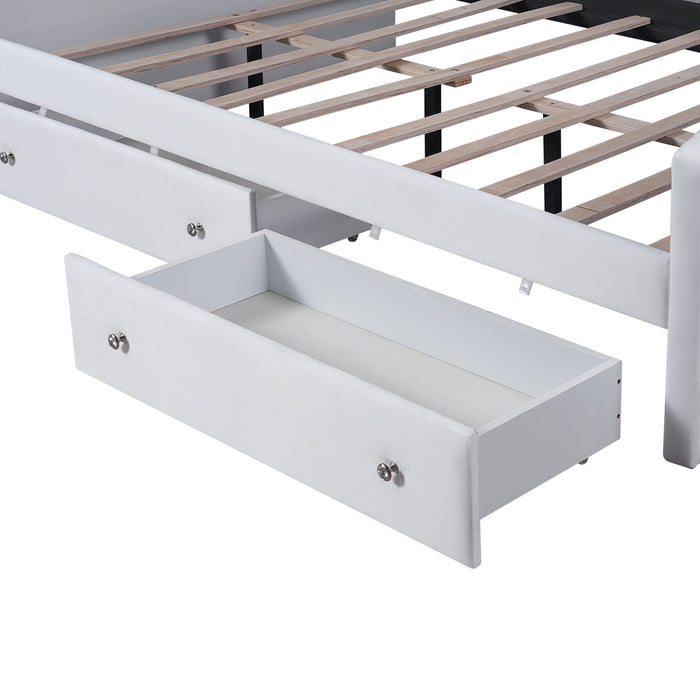 Upholstered Daybed With LED Lights And 2 Drawersme