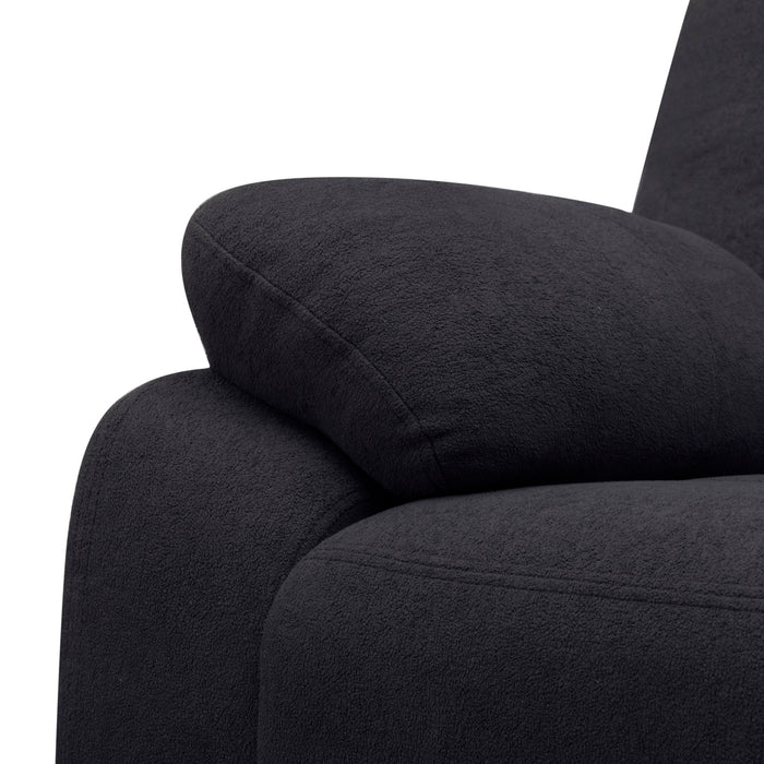 2 Seat Manual Reclining Loveseat With 150° Recline & Footrest - Black