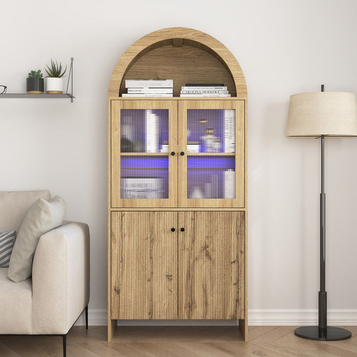 Modern Tech Inspired Dome Cabinet With LED Lighting