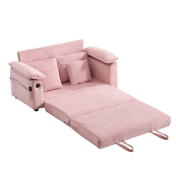Upholstered Futon Convertible Floor Sofa Bed
