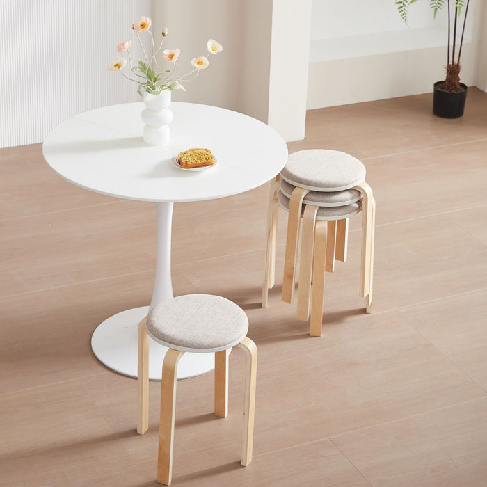 Stackable Round Backless Stools (Set of 4)